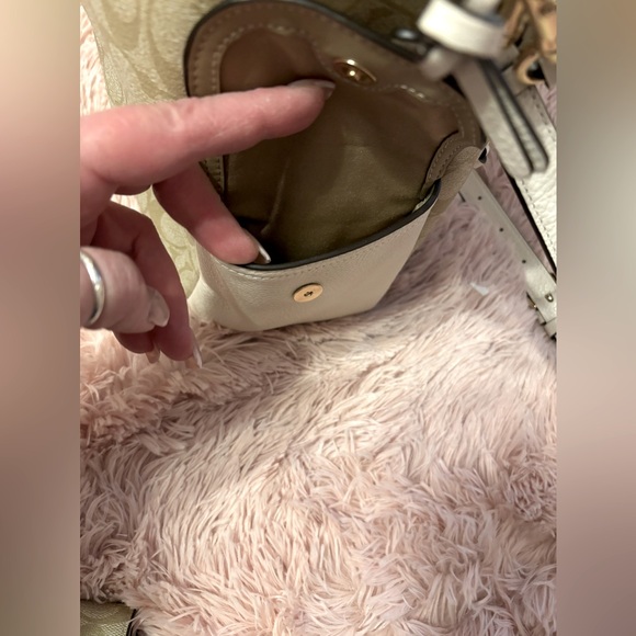 COACH Cream/Jacquard Leather Pennie Shoulder Bag & matching wallet - Picture 11 of 13